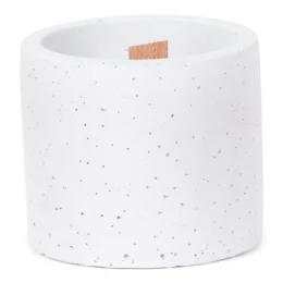 Senza wooden wick kaars licht grijs