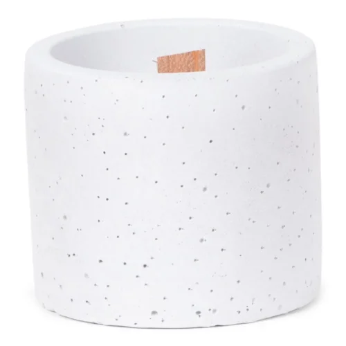 Senza wooden wick kaars licht grijs