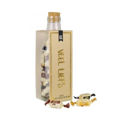 100%LEUK Geschenk Fles Veel Liefs