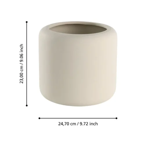 Grote beige bloempot